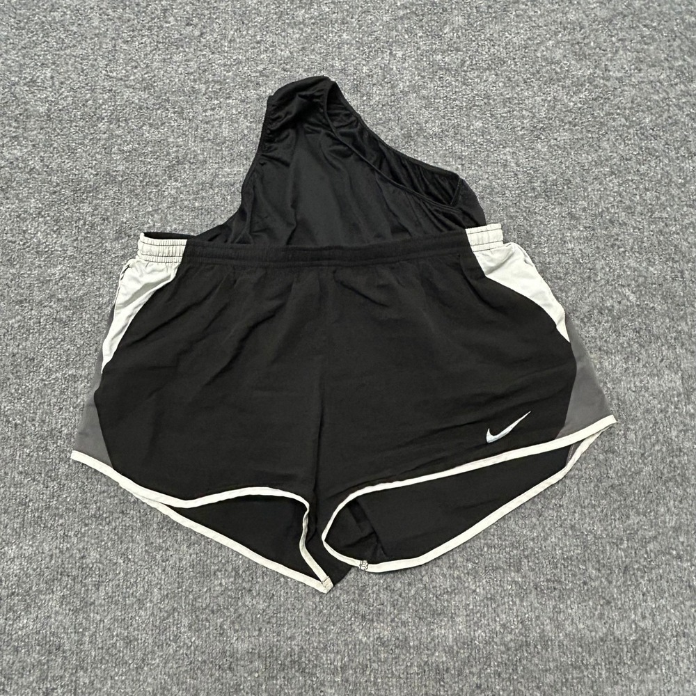 Nike Shorts Womens Size M Black Grey White Colorblock Athletic Running Gym